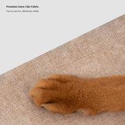 Dual-Entrance Linen Cat Cave Bed