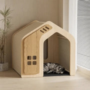 Pawville Solid Wood Pet House - All-Season Villa Bed for Cats & Small Dogs - SNUGTREKKER