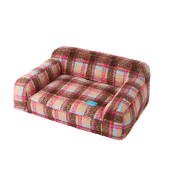 VelvetTartan™ Pet Sofa Bed – Retro Check Plush Lounger for Cats & Dogs