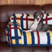 VelvetTartan™ Pet Sofa Bed – Retro Check Plush Lounger for Cats & Dogs