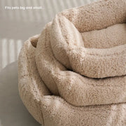 Classic Plush Cotton Pet Bed – Deep Sleep Winter Bed with Anti-Slip Base for Cats & Dogs