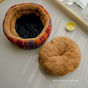 Rainbow Sherpa Deep Sleep Pet Bed– Washable Winter Warming Bed for Cats & Small Dogs