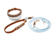 Premium Handmade Leather Dog Collar & Lead Set