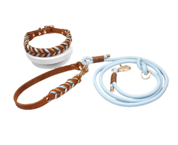 Premium Handmade Leather Dog Collar & Lead Set