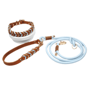 Premium Handmade Leather Dog Collar & Lead Set - SNUGTREKKER